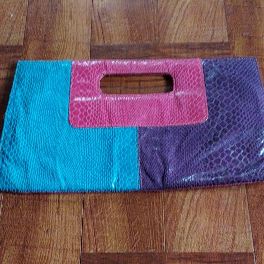Multi color clutch purse